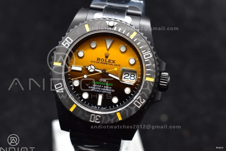 DLC VSF Bracelet DIW Dial 1:1 Best VS3135 on Edition Submariner Yellow Black DLC 0504